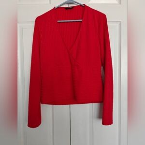 NWOT Vibrant Red Long Sleeve Top Size XXL, Never Worn